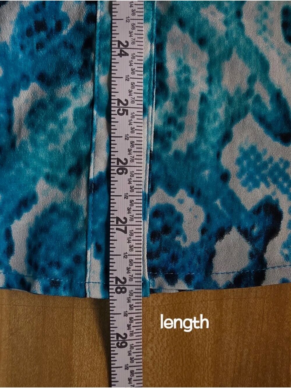 Calvin Klein Aqua Snake Print Blouse Large #BL1 - Picture 6 of 13